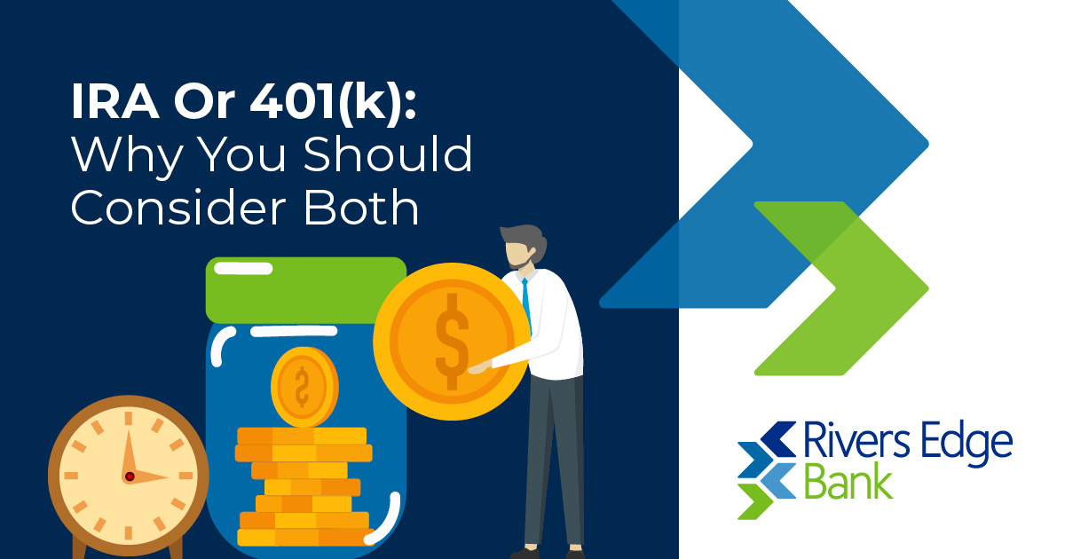 piggy bank and coins representing IRA and 401(k) retire